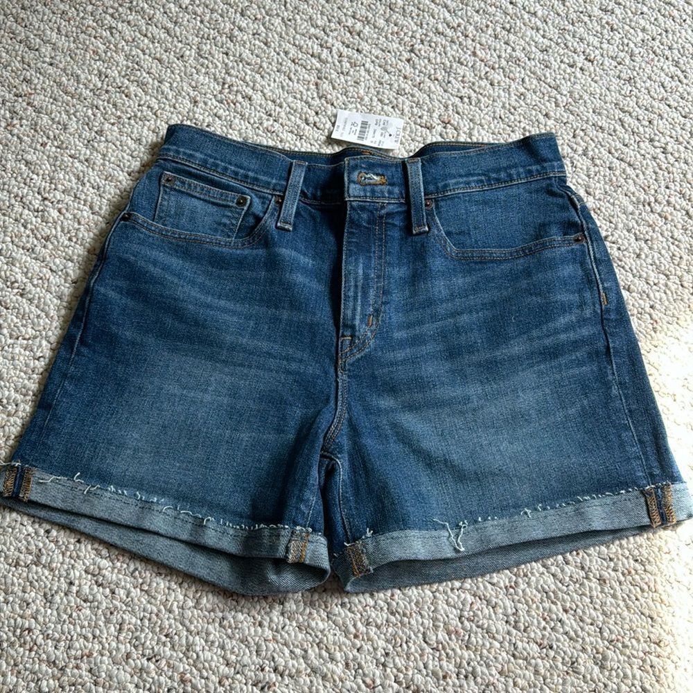 J. Crew High Rise Medium Wash Denim Jean Shorts Size 26 NWT